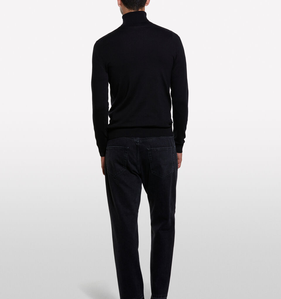 Pull noir à col montant - pulls col montant pour homme - Noir | Sisley image number 2